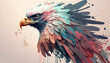 Eagle abstract wallpaper. Soft background with cute falkon bird in Pastel colors generative ai