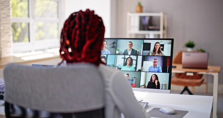 Poster - African Woman Video Conference Business Call