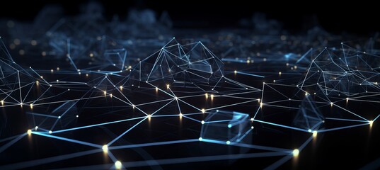 Poster - Network digital data structure technology background. Generative AI technology.	