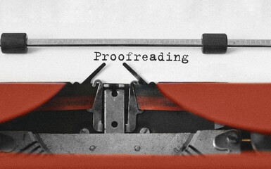 Poster - Text Proofreading typed on retro typewriter