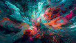 © tyoarnoldus - An abstract painting with flowing blue and red colors. Generative AI