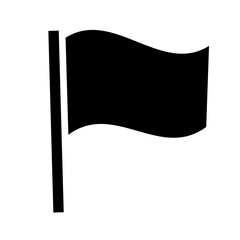 Poster - fluttering flag silhouette icon. marker. vector.