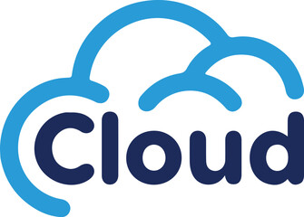 Wall Mural - cloud logo for my mobile app development company