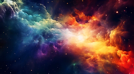 Canvas Print - fantastical rainbow in a space. generative ai