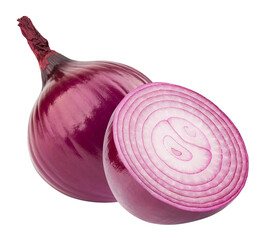 Wall Mural - red onion isolated on white background, full depth of field