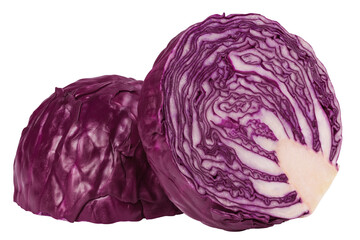 Wall Mural - red cabbage, isolated on white background, full depth of field