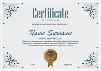 Wall Mural - Achievement certificate best award diploma