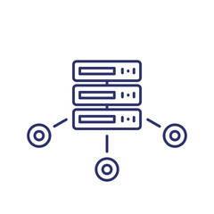 Sticker - mainframe, server or hosting service line icon