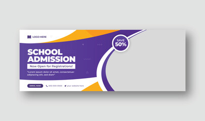 Wall Mural - back to school social media post, web banner, and facebook cover template