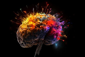 Poster - Brain creativity explosion splash. Generate Ai