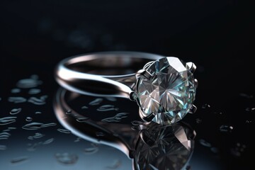 Poster - Diamond ring closeup. Generate Ai