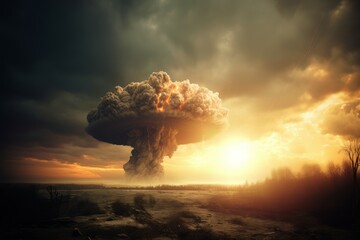Nuclear explosion dramatic. Generate Ai