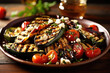 Mediterranean-style grilled vegetables with feta cheese and balsamic glaze