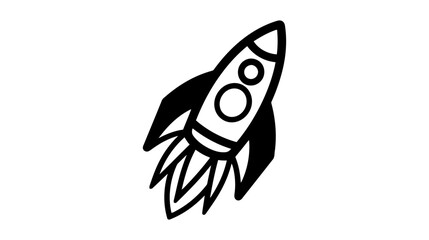 Poster - Rocket vector icon, logo on white background