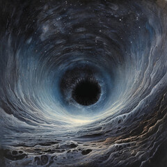 Wall Mural - Black hole illustration. AI Generative