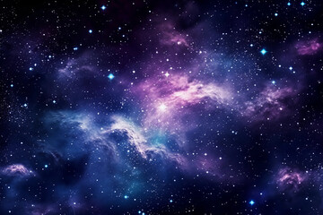stars in a galaxy space in the style of violet and azure, lots of shiny stars, generative ai