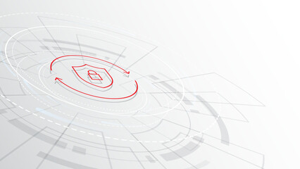 Network protection concept on abstract technology background. Protection data security concept. Cybersecurity digital Protection system innovation concept.