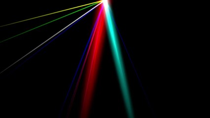 Wall Mural - Colorful laser light rays motion graphics with plain black background
