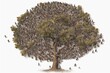 Ancestral Roots: Crowd of People Forming a Family Tree of Human History. Generative AI