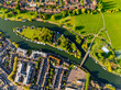 canvas print picture - Aerial view of Reading, a large town on the Thames and Kennet rivers in southern England