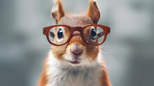 Stylishly Spectacled: A Squirrel's Eye For Fashion. Generative AI