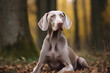 Weimaraner - originated in Germany, bred for hunting, known for their sleek gray coat and high energy levels (Generative AI)