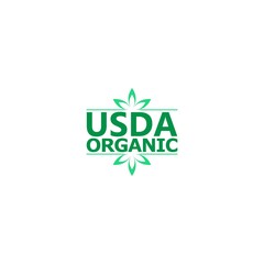 Poster - USDA organic certified stamp symbol no GMO icon isolated on white background