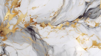 Wall Mural - abstract white gold marble background seamless texture. generative ai