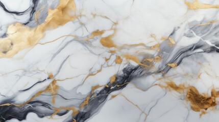 Wall Mural - abstract white gold marble background seamless texture. generative ai