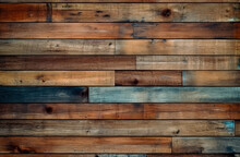 Wooden Planks As A Wall Background Texture, In The Style Of Dark Brown, Antique Look Of Wooden Plank Seamless Texture. Generative Ai.