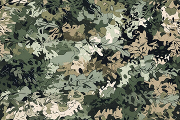 tile. Military camouflage seamless pattern. Abstract background. Camouflage texture. Generative AI