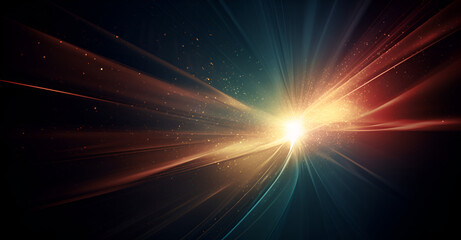 abstract background with a lens flare effect, featuring a burst of light emanating from one corner against a dark gradient background 