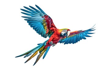 Flying tropical parrot,Colorful parrot,Generative, AI, Illustration.