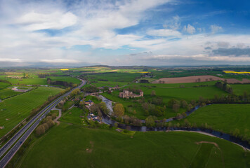 Wall Mural - An aerial view of Brougham Castle near Penrith in Cumbria, UK