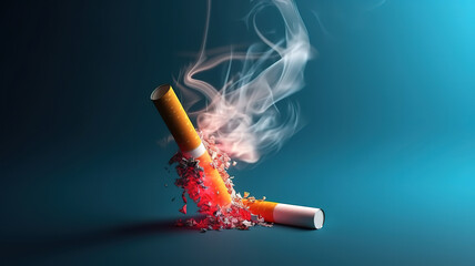 Stop smoking concept, Bright color. Generative ai