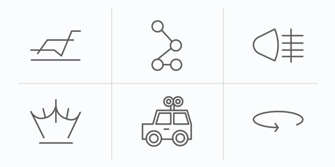 Poster - shapes outline icons set. thin line icons such as multiple line, z, fog light, reign, toys, 360 vector.