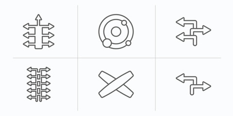 Aufkleber - orientation outline icons set. thin line icons such as seven, orbit, three, ten, clear, two vector.