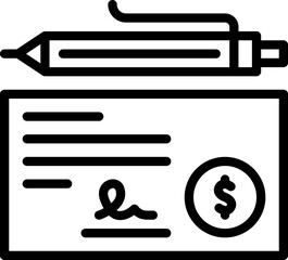 Poster - bank check icon