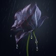 bloomy flower with rain drop hyper realistic