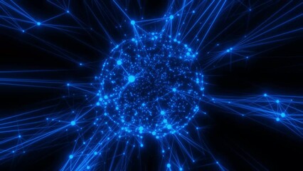 Poster - A background of information systems spanning the globe. Seamless loop.