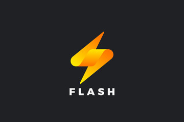Wall Mural - Flash Logo Energy Lightning Thunderbolt vector design template.