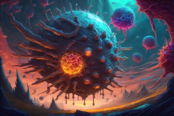 3d virus illustration health background