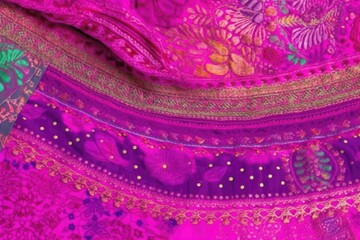 Poster - close-up view of a deep purple fabric texture Generative AI