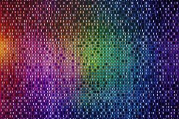 Fototapete - colorful pixelated pattern on a black background Generative AI