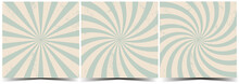3 In 1. Grunge Retro Burst Vector. Circus And Carnival Background Beige And Green