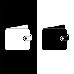 Wall Mural - black and white wallet icon