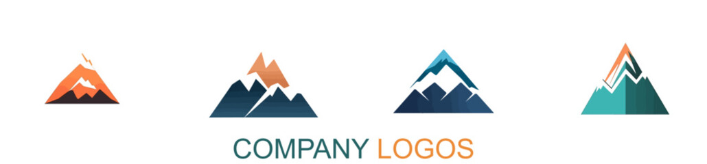 Wall Mural - mountain peak company logo t-shirt design