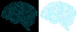 brain circuit blue artifical intellegence concept transparent background