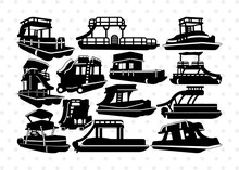 Double Decker Pontoon Silhouette, Pontoon SVG, Pontoon Boats Svg, Lake Life Svg, Pontoon Bundle, SB00913