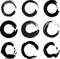 Poster - abstract round shape brush circle vector.